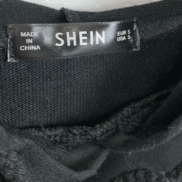 Shein Female Figure Outline Long Sleeve Hoodie Black White Cotton Blend Small - Picture 3 of 8